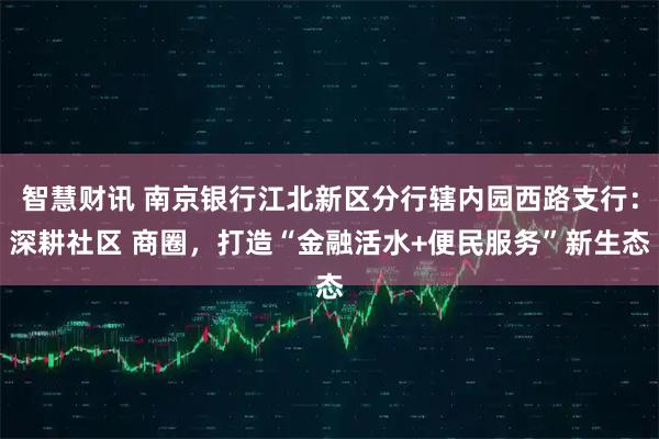 智慧财讯 南京银行江北新区分行辖内园西路支行：深耕社区 商圈，打造“金融活水+便民服务”新生态
