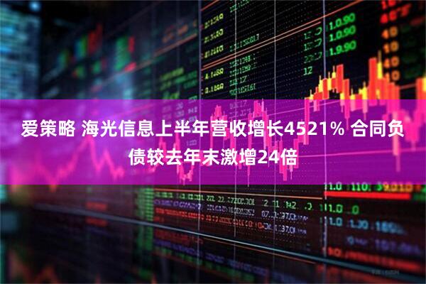 爱策略 海光信息上半年营收增长4521% 合同负债较去年末激增24倍